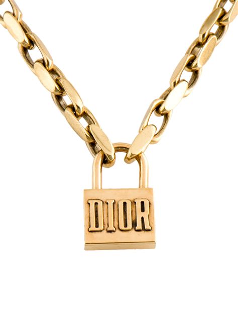 padlock necklace dior|genuine christian Dior necklace.